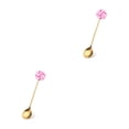 thumbnail image 1 of Matsuzay Estilo de dibujos animados Adorable Home Restaurant Vajilla Reutilizable Revolviendo Vajilla Pastel Postre Cubiertos Candy Pink Cuchara De Caramelo Rosa 2Conjunto, 1 of 6