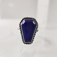 thumbnail image 2 of Coffin Lapis Lazuli Ring, Natural Afghani Lapis Ring, September Birthstone Ring, Womens Ring, Coffin Ring, 925 Sterling Silver, Christmas, Handmade, Statement Jewelry, Coffin Shape Gemstone Ring, 2 of 7