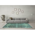 thumbnail image 3 of Ahgly Company Indoor Round Abstract Light Blue Modern Area Rugs, 4' Round, 3 of 4