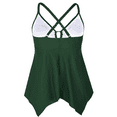 thumbnail image 5 of Mycoco Women's Front Tie Swim Top Cross Back Tankini Top Flowy Swimsuit Tops, 5 of 5