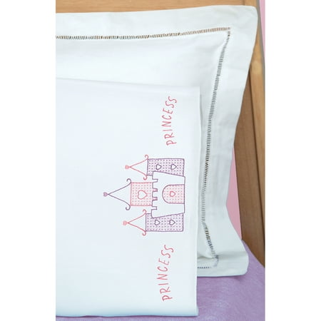 Jack Dempsey Princess Children's Stamped Pillowcase With White Perle Edge