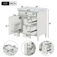 thumbnail image 6 of Euroco 30'' Bathroom Vanity with Top Sink, Modern Bathroom Storage Cabinet with 2 Drawers and a Tip-out Drawer, Single Sink Bathroom Vanity (Same as SW000122AAK-1), 6 of 7