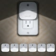 thumbnail image 1 of Luxlumin Luz Nocturna Led Luces Nocturnas Se Enchufan En La Pared Con Sensor De Atardecer A Amanecer Encienden Y Apagan Automáticamente La Luz Nocturna Para Niños Dormitorio Baño Escaleras Blanco 6 Pa, 1 of 1