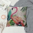 thumbnail image 2 of Chilfamy  Watercolor Flamingo Throw Pillow Covers Summer Tropical Green Palm Leaf Background Pillowcase Birds Square Home Sofa Outdoor Decor Cushion Cover ，Multi-Size, 2 of 5