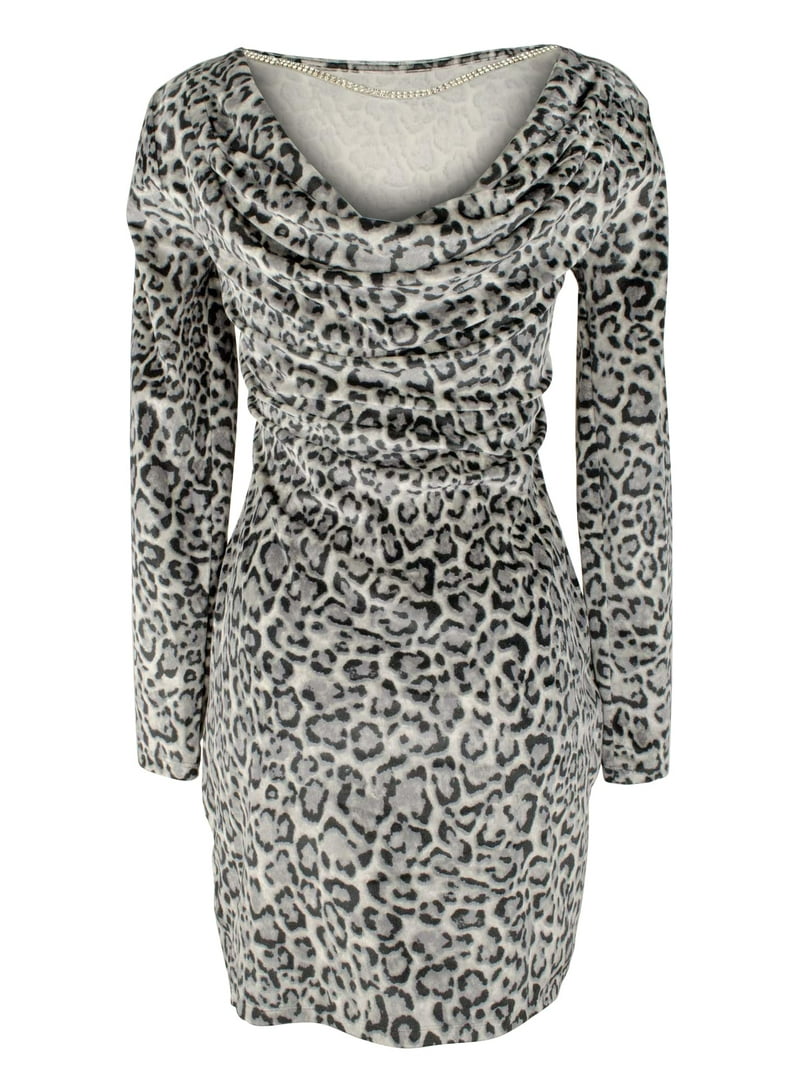 Women's Velvet Long Sleeve Cowl Back Dress Medium - Walmart.com