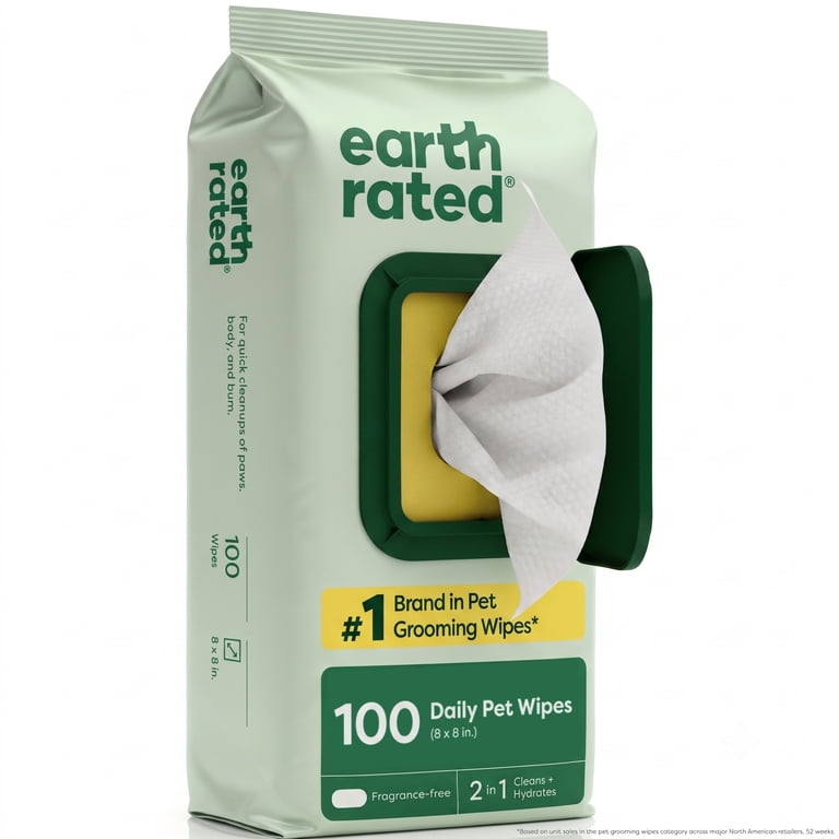 2-in-1 Unscented Dog Grooming Wipes, 100 Count photo 1