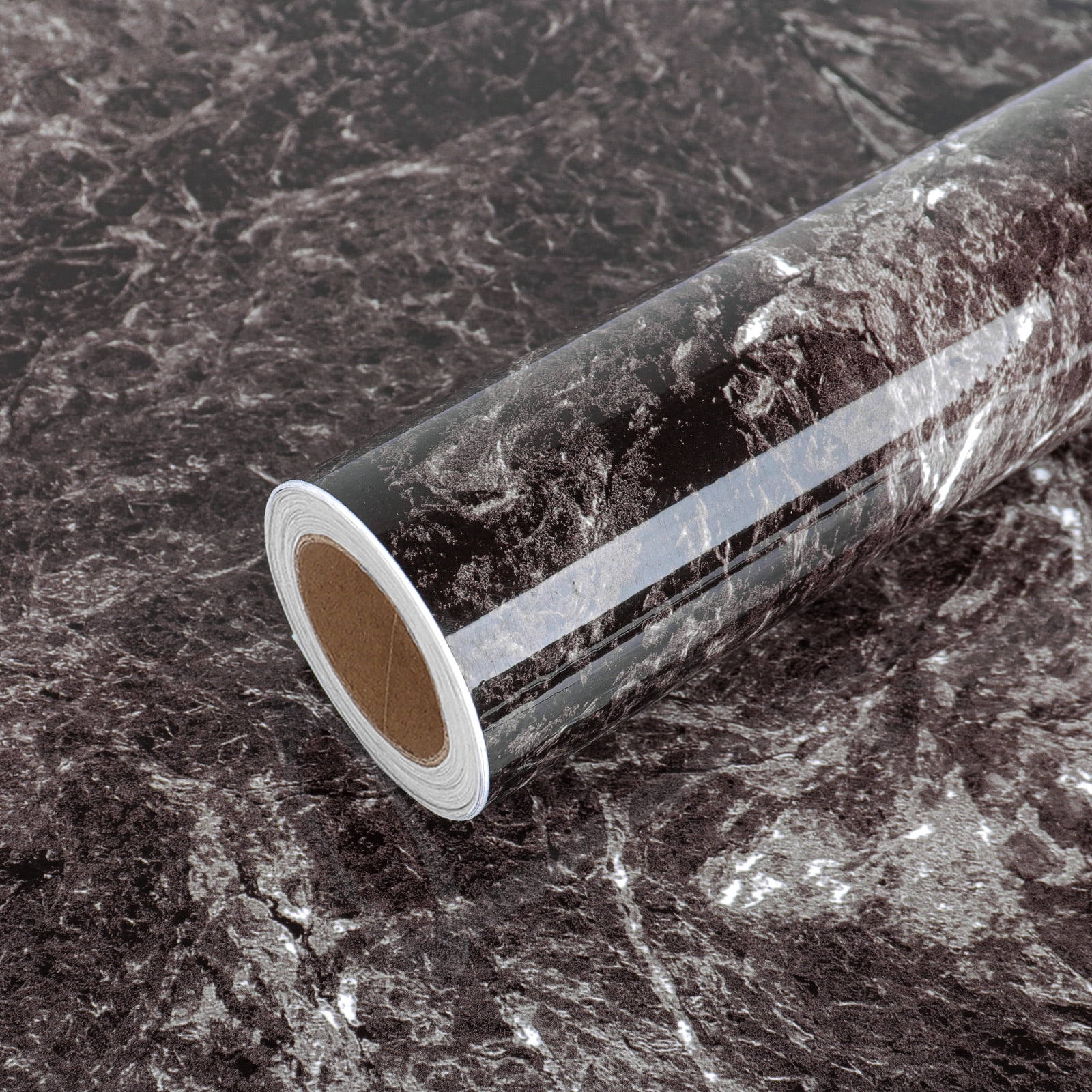 Yenhome Marble Wallpaper 24"x 120" Peel and Stick Marble Counter Top Contact Paper for Kitchen Bar Worktops TV Background Wall Black Marble Countertops Contact Paper Adhesive Wallpaper