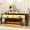 Black, variant on High Gloss Fireplace TV Stand for 100 Inch TVs, with 50" Electric Fireplace, LED Lights, TV Console Table, Black