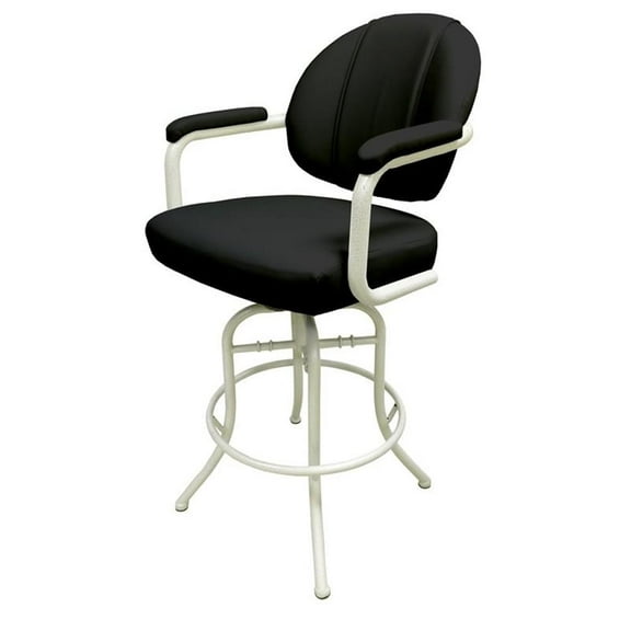 Tobias Designs 26" Vinyl Swivel Tilt Counter Stool in Black and White