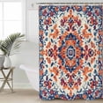 thumbnail image 2 of Extra Long Shower Curtain 72x96 Inch, Orange Blue Ethnic Shower Curtain Waterproof Bathroom Decor Boho Geometric Art Vintage Fabric Bath Curtain Set Accessories with Hooks, 2 of 6