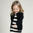 thumbnail image 3 of Girls Uniform Slim Fit Crewneck Cardigan Sweater Black 5, 3 of 8