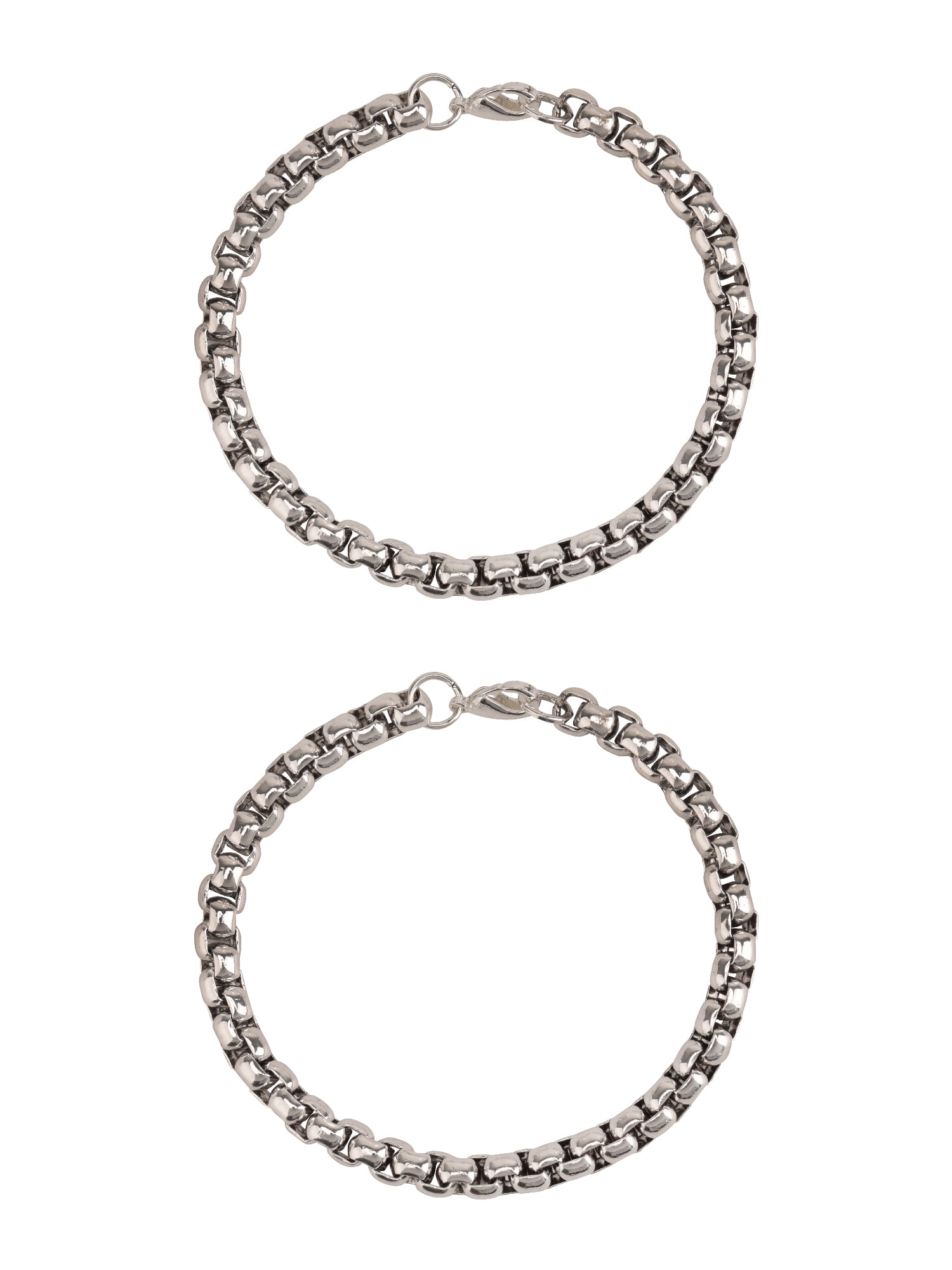 Believe by Brilliance Adult Male SS Box Chain Bracelet Set