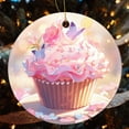 thumbnail image 4 of Cute Pink Cupcake Muffin Ceramics Ornaments Cupcake Dessert Keepsake Ceramic Ornament for Christmas Tree Decoration Xmas Party Decorations Christmas Ornament for Family Sister Friend, 4 of 8