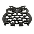 thumbnail image 2 of Benzara Metal Frame Owl Shape Trivet with Textured Details, Black, 2 of 3