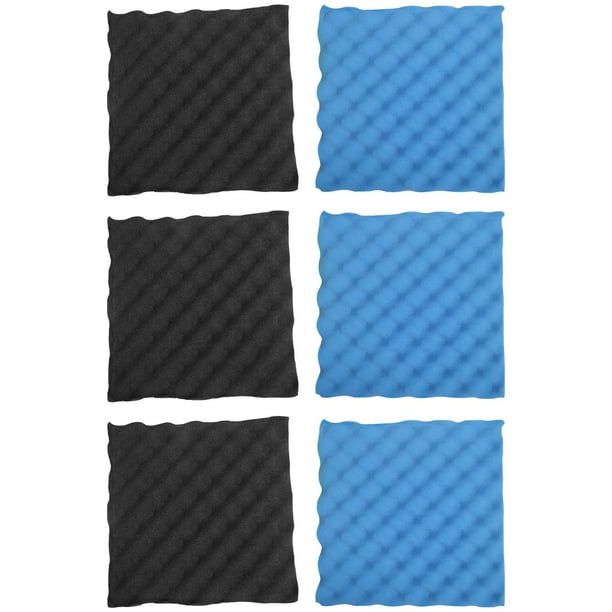 6 Pack Black + blue / Charcoal egg crate foam acoustic tiles