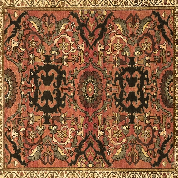 Ahgly Company Indoor Square Persian Brown Traditional Area Rugs, 7' Square
