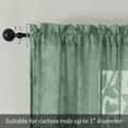 thumbnail image 4 of OVZME Darla Sage Green 2PCS Small Sheer Curtains 24Inch Length, Light Filtering Leaf Tufted Textured Kitchen Curtain Tiers, Short Window Curtains for Bathroom Basement 30x24 Inches, Sage Green, 4 of 6
