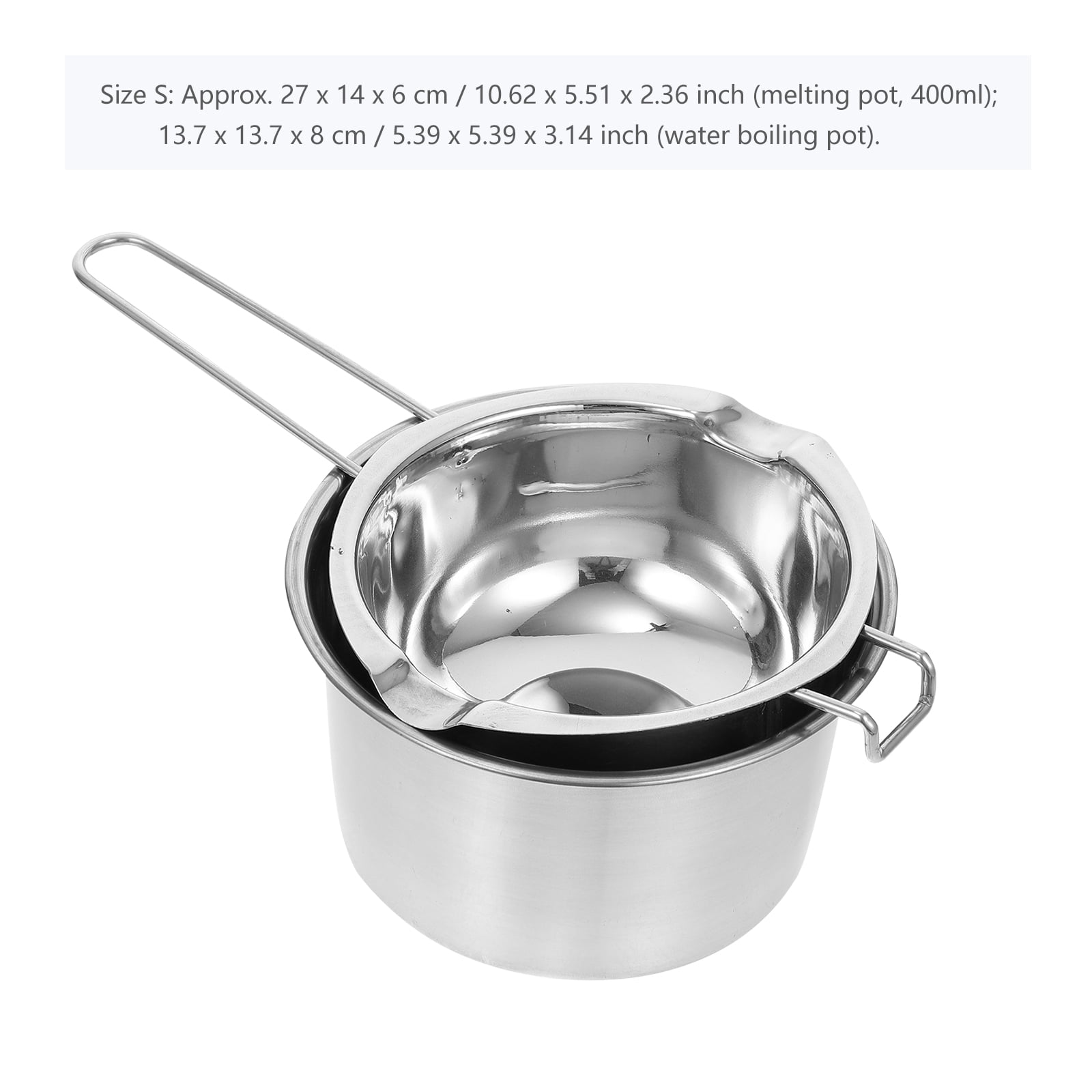 2x Stainless Steel Wax Melting Pot Double Boiler for DIY Candle Soap Making