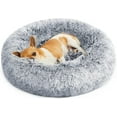 thumbnail image 1 of FEANDREA Cama de Perros, Cama para Mascotas, Diámetro de 50 cm, Cojín Central Extraíble y Lavable, Alfombra de Felpa, Gris Ombré, 1 of 5