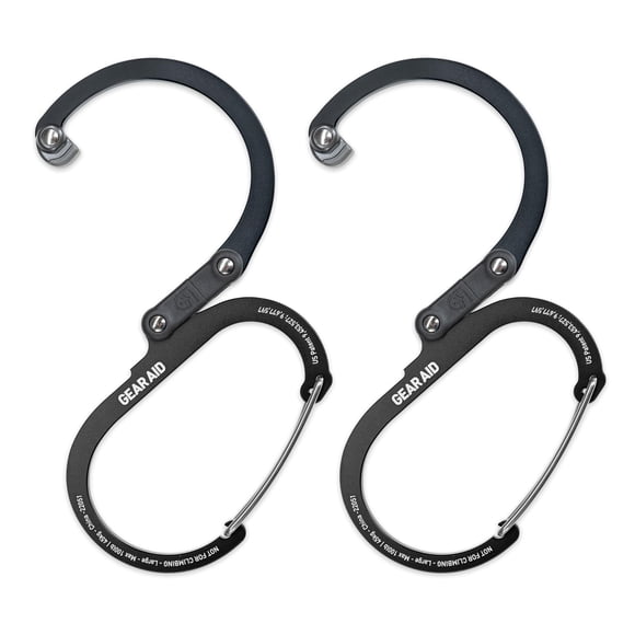 Clip Mosquetón GEAR AID HEROCLIP Pequeño Negro Sigiloso Paquete de 2