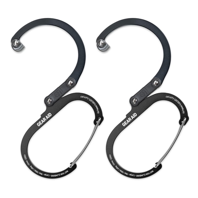Clip Mosquetón GEAR AID HEROCLIP Pequeño Negro Sigiloso Paquete de 2