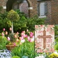 thumbnail image 6 of I Am The Resurrection and The Life Easter Decorative Garden Flag, Religious Cross Pink Rose Flower Yard Outside Decorations, Floral Spring Burlap Outdoor Small Home Decor Double Sided 12.5x18, 6 of 6