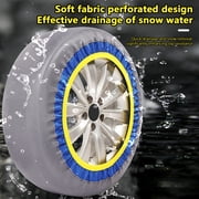 2 Pack Snow Socks for Tires,Snow Traction Device for Passenger Cars Trucks Winter Emergency Accessory,Anti-Skid Tire Socks,Snow Traction Device-Winter Emergency Kit(Grey Blue Yellow Model 6006)
