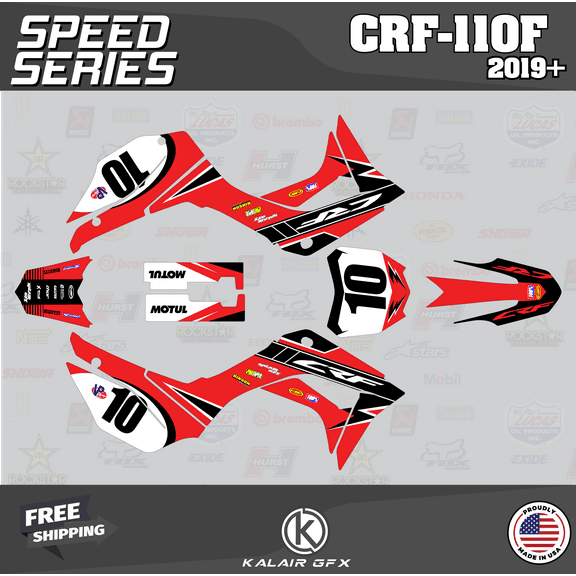Kalair GFX Graphics Kit for Honda CRF110F (2019-2024) Speed Series