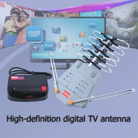 150 Miles HDTV Outdoor Amplified Antenna HD TV 36dB Rotor Remote