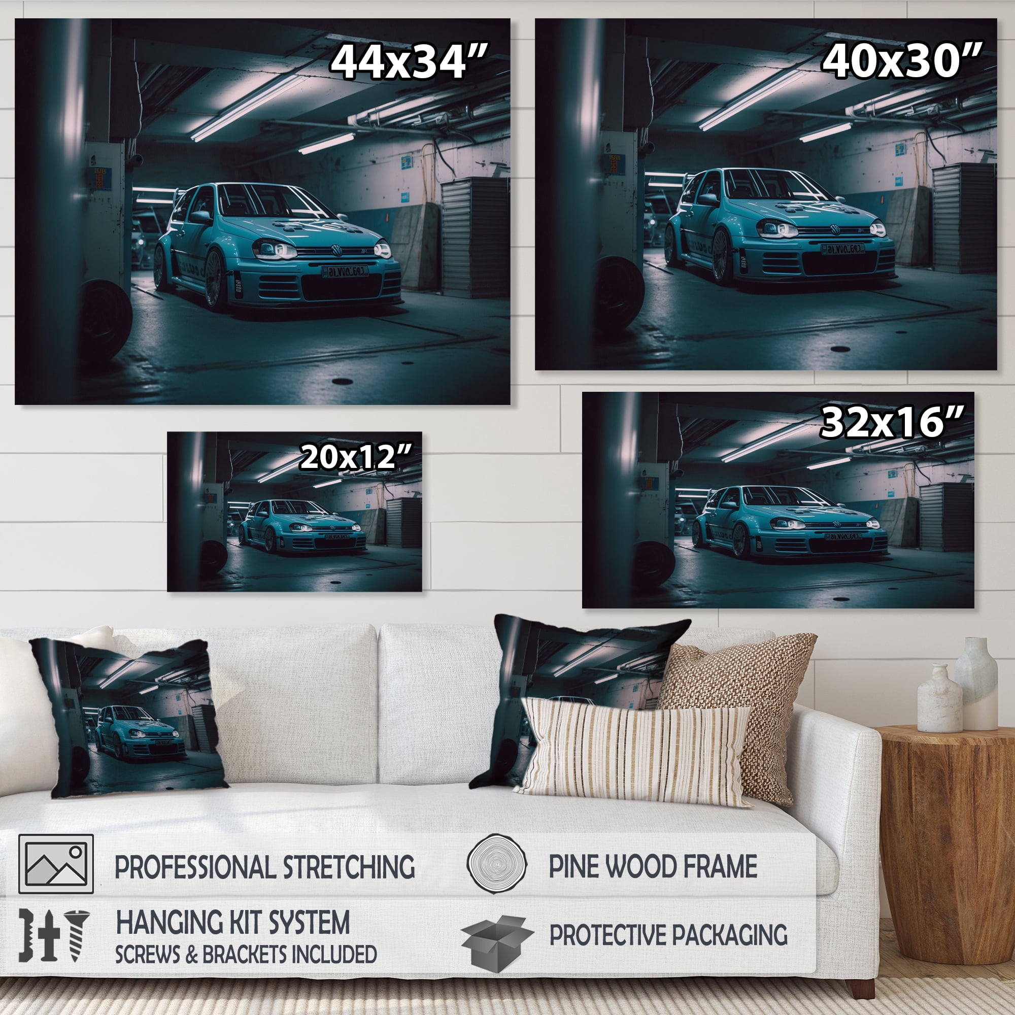 Designart 32R In Underground Garage Canvas Wall Art