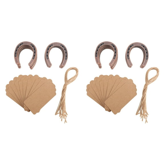 20Pcs Good Lucky Horseshoe Wedding Favors with Kraft Tags Rustic Horseshoe Gifts for Vintage Wedding Party Decorations