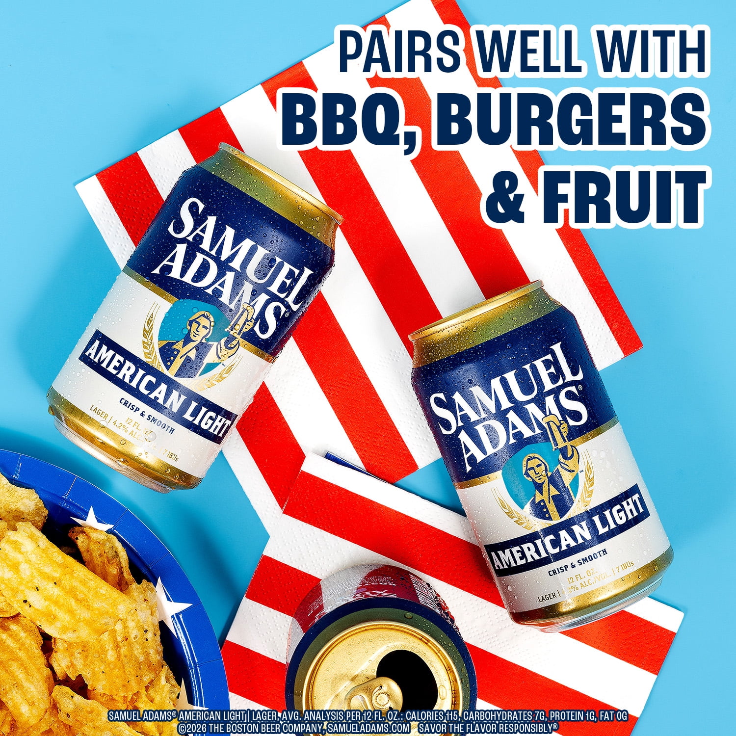 Samuel Adams American Light Lager, 12 pack, 12 fl. oz. Aluminum