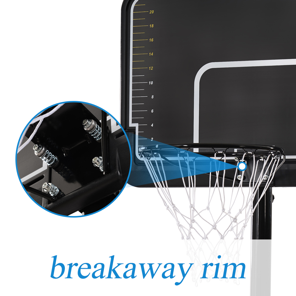 Basketball Hoop Outdoor, SEGMART 6.6ft-10ft Adjustable Basketball Hoop, Portable Basketball Hoop with Wheels, Basketball Hoop with Backboard, Outdoor Basketball Game Play Set for Adult/Teen, LLL4416 - image 3 of 10