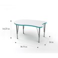thumbnail image 3 of Tot Mate Versa Markerboard School Desk Adjustable Height Kids Table, Purple, 14 - 23" H, Large Curve, 3 of 6