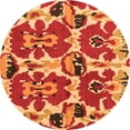 thumbnail image 1 of Ahgly Company Indoor Round Abstract Orange Modern Area Rugs, 6' Round, 1 of 4
