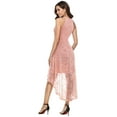 thumbnail image 2 of Dressystar Women Halter Hi-Lo Floral Lace Cocktail Dress Female Knee-Length Bridesmaid Dress, 2 of 8