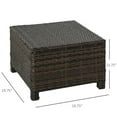 thumbnail image 4 of Canddidliike 20" Patio Wicker Ottoman, Multipurpose PE Rattan Footrest, Additional Seating, Side Table with Soft Cushion for Outdoor as Patio, Brown and Off-white, 4 of 10