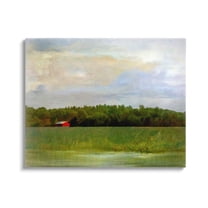 Stupell Industries Rural Field Red Cabin Landscape Landscape Painting Gallery Wrapped Canvas Print Wall Art