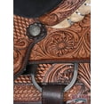 thumbnail image 7 of 15 In HILASON Western Horse Floral Ranch Roping American Leather Saddle Brown, 7 of 7