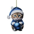thumbnail image 1 of LILELIS 2D Acrylic Cartoon Christmas Cat Christmas Tree Pendant Acrylic Christmas Cartoon Cute Christmas Hat Cat Double Print 2D White Elephant Thick String for Hanging Clear Acrylic Beads Bulk, 1 of 8