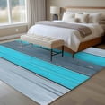 thumbnail image 4 of Blue Grey Stripe Large Area Rugs 6x9 ft Retro Coastal Style Wood Texture Washable Rug Non Slip Indoor Carpet Absorbent Floor Mat for Living Room Bedroom Dining Room, 4 of 9