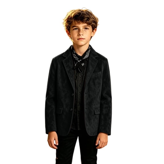 Toddler Kids Boys Corduroy Suit Blazer Jacket with Single Breasted Front and Pockets for Casual School formal Outerwear Coat 5-6 Years