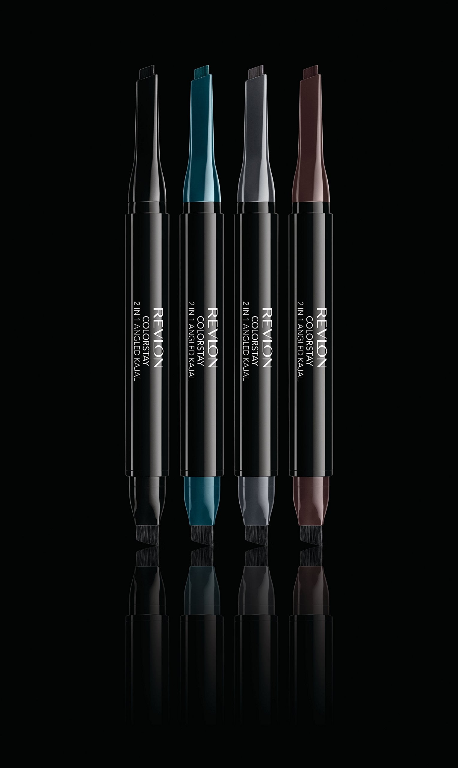 2 Pack Pencil Eyeliner by Revlon, ColorStay 2-in-1 Eye Makeup, Waterproof, Longwearing With Smudge Brush, Angled Kajal Eyeliner, 101 Onyx, 0.01 Oz
