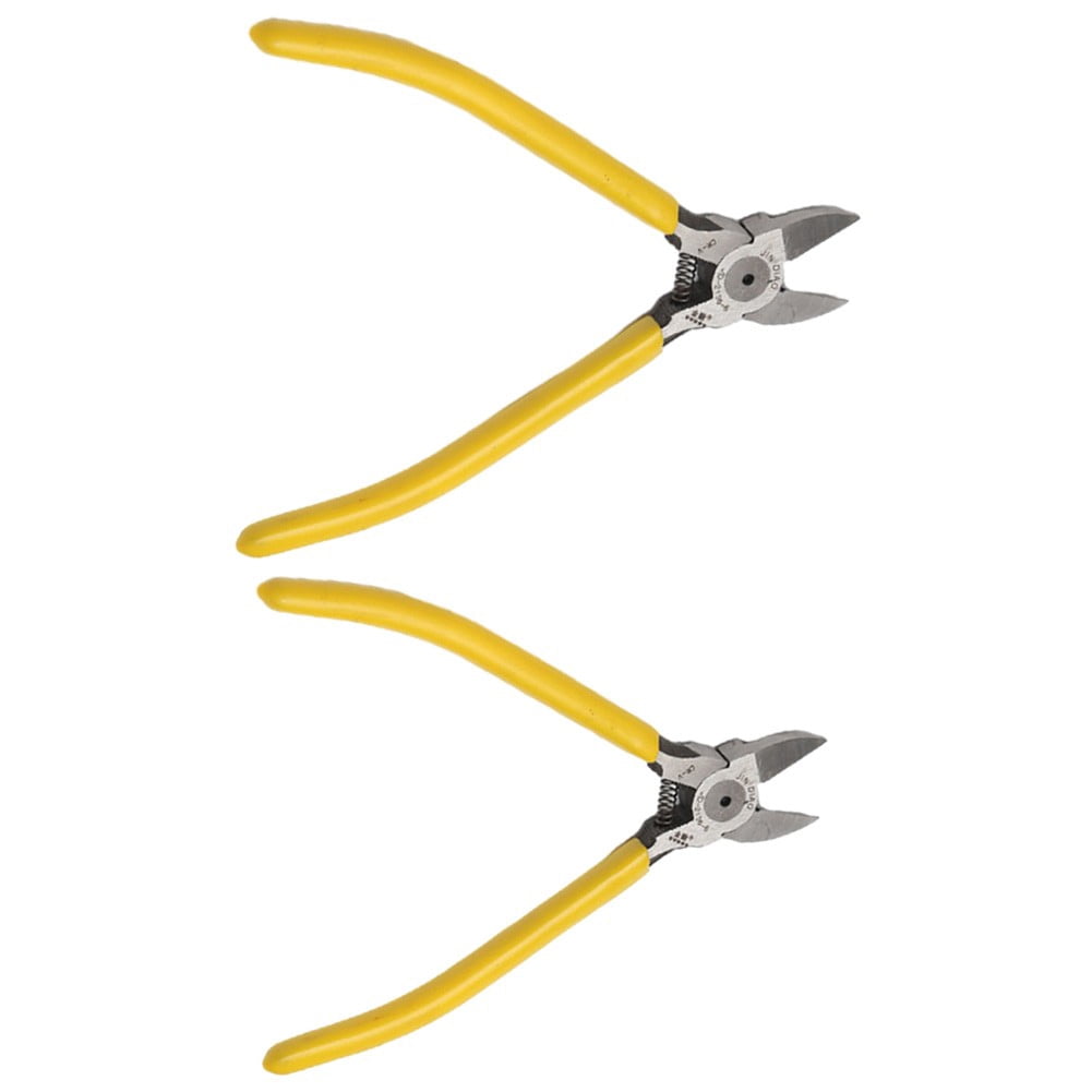 Flush Cut Side Cutter Diagonal Cutting Plier Wire Cable Nippers For Copper Wires And Precision Parts 5 Yellow Handle 6Inch Smile Home