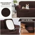 thumbnail image 5 of JIAN YA NA Stretch Velvet Sofa Covers Large Couch Covers Sofa Slipcovers with Seperate Seat Cushion Covers(Dark Brown, Loveseat Cover), 5 of 8