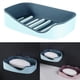 thumbnail image 5 of Bandeja para platos de pared, jabonera de doble capa con escurridor, contenedor de jabón desmontable Azul, 5 of 9