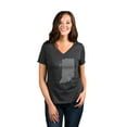 thumbnail image 2 of Thread Tank Home Roots State Indiana IN Women's Relaxed V-Neck T-Shirt Tee Charcoal X-Large, 2 of 4