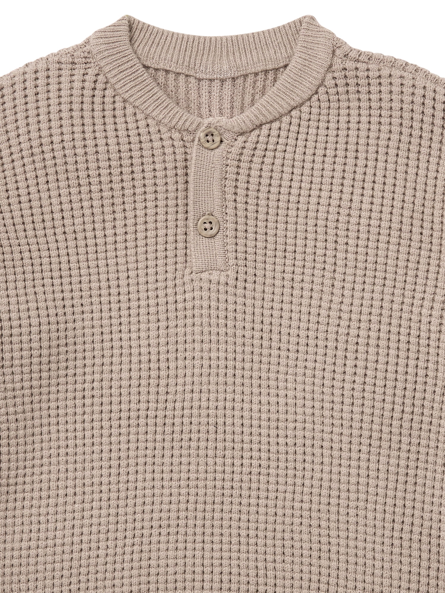 Modern Moments by Gerber Baby and Toddler Boy Waffle Henley Sweater, 0/3 Months - 5T