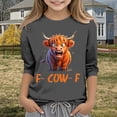 thumbnail image 1 of Cowsor Girls Sweatshirts Kids Cute Graphic Crewneck Pullover Tops Xmas Long Sleeve Holiday Shirts, 1 of 4