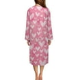 thumbnail image 2 of Xoenoiee Heart Love Print Nightgown House Dress Zip up Robes for Women Valentine's Day Long Lounge Dress Round Neck House Coat Bathrobe Plus Size, L, 2 of 7